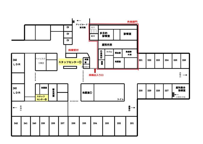 西2病棟案内図