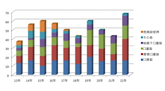 口蓋裂外来 年間新患件数