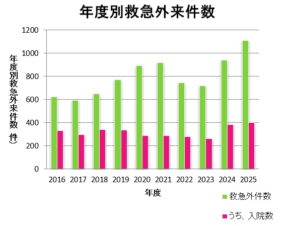 年度別救急外来件数