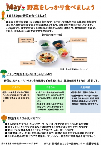 野菜をしっかり食べましょう