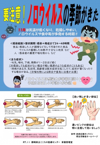 要注意！ノロウイルスの季節がきた