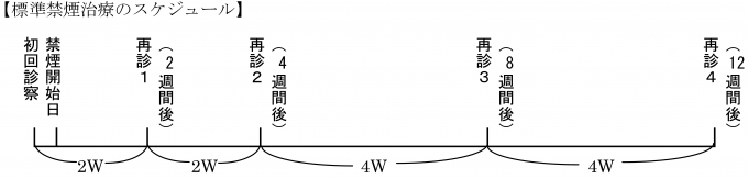 標準禁煙治療のスケジュール図